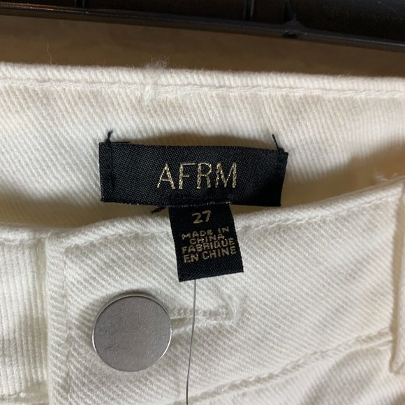 AFRM Denim Ankle Jeans Women's Size 27 White Mid Rise Distressed Cotton 6371‎ - Picture 2 of 9
